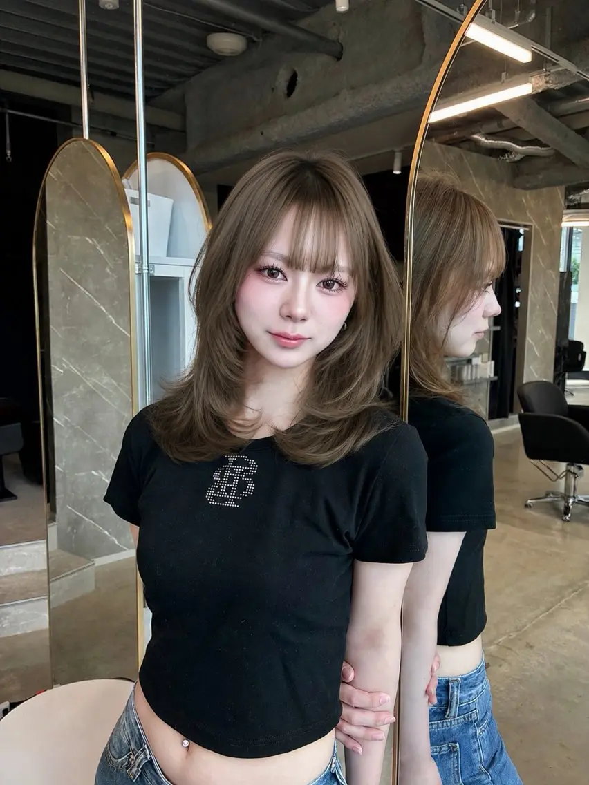 セミロング カラー ベージュカラー ハイトーンカラー ヘアカラー 透明感カラー🎀/ トレンド/YURIのヘアスタイル