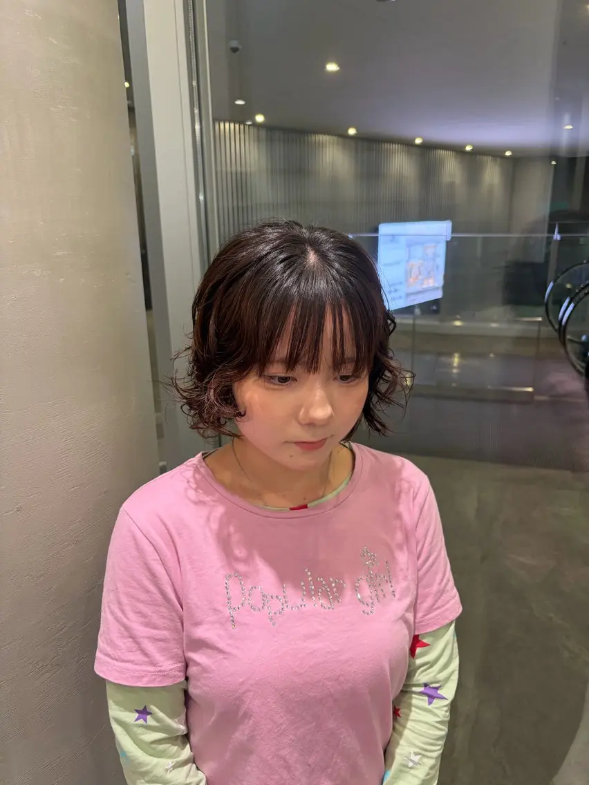 ショート パーマ カット パーマ MINENO🌼 似合わせ⭐️カットのヘアスタイル