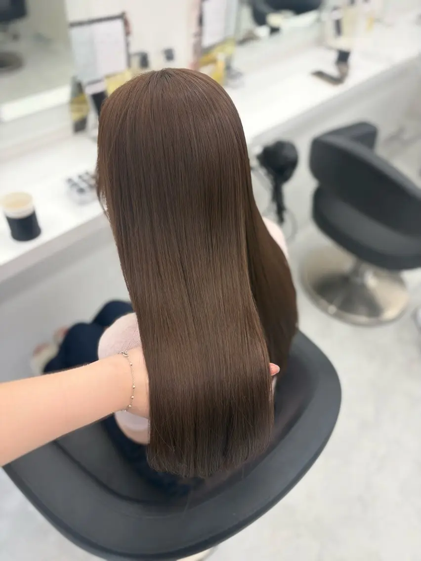 ロング カラー ヘアカラー トリートメント ベージュ×レイヤー 🤎横浜/miu🤎のヘアスタイル