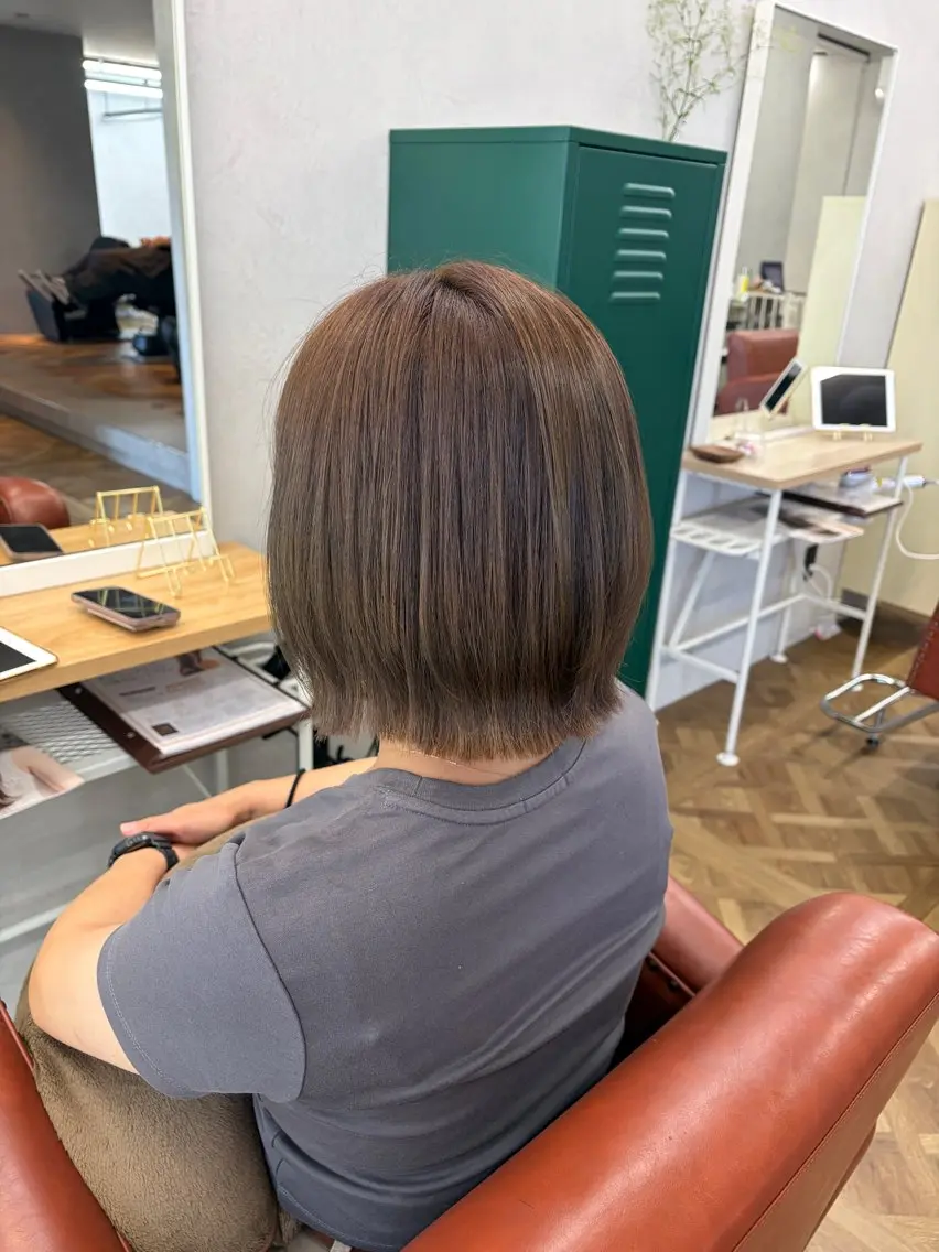 ミディアム ボブ くびれヘア カット 髪質改善×韓国風/小 顔レイヤー/早瀬櫻子のヘアスタイル