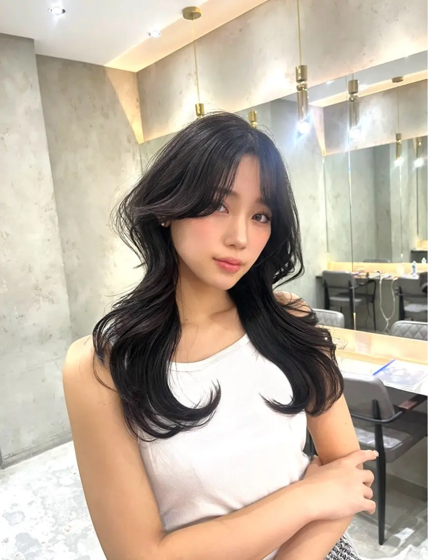 ロング カラー レイヤーカット 山崎/ボブ縮毛矯正 レイヤー髪質改善のヘアスタイル