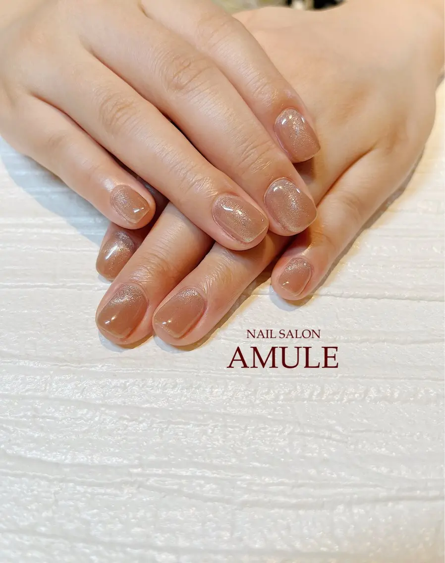 ネイル ジェルネイル マグネットネイル ワンカラーネイル ハンドネイル NAILSALON AMULEのネイルデザイン