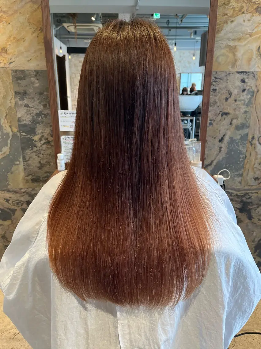 ロング 縮毛矯正 安田 純香のヘアスタイル