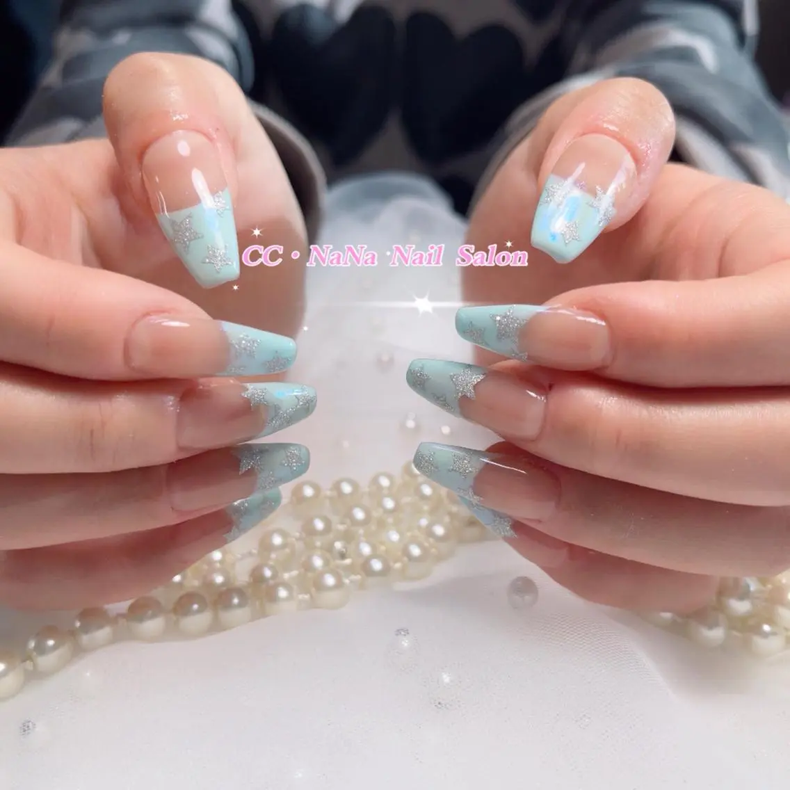 ネイル チークネイル フラッシュネイル ハート キラキラネイル 韓国ネイル ハンドネイル CCNaNaスカルプ 長さだし専門💎Yoのネイルデザイン