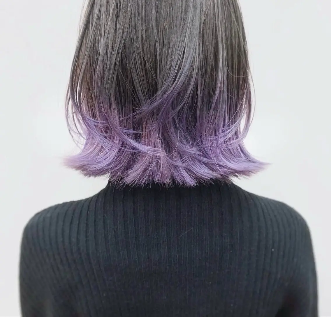 ショート カラー グラデーションカラー パープルカラー ご予約はインスタ のみ🌿@n7g10のヘアスタイル