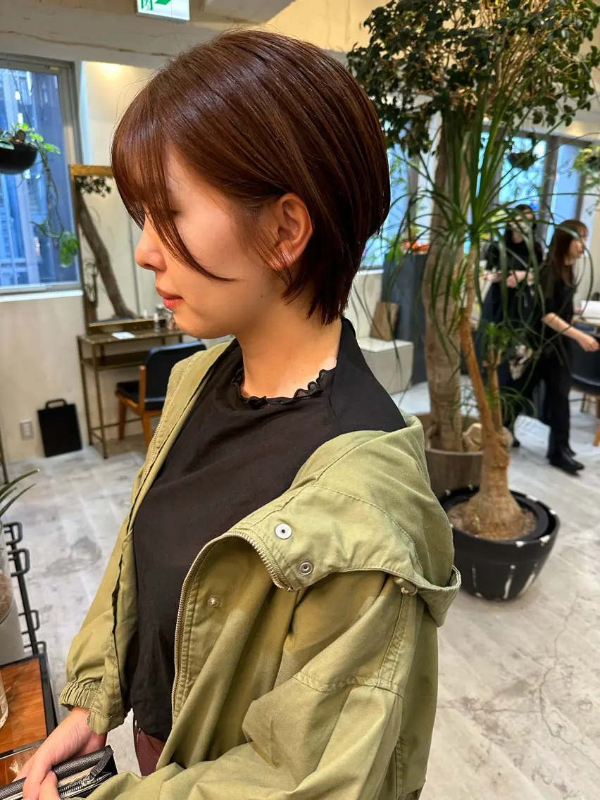ショート カラー ブラウンカラー ショートヘア カット ヘアカラー 銀 座のヘアスタイル