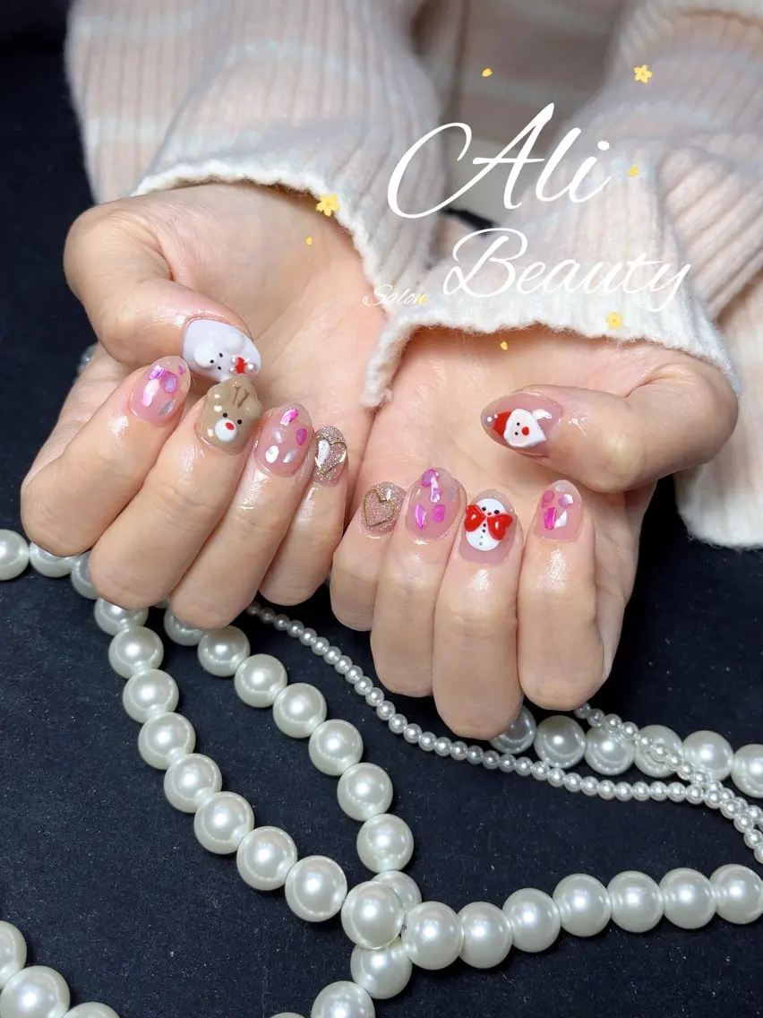 ネイル 冬ネイル クリスマス ハンドネイル Ali 新小岩 ネイル専門のネイルデザイン