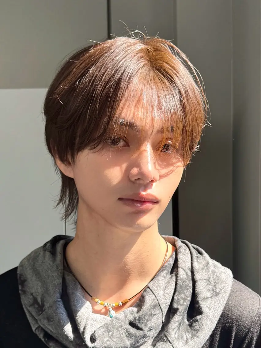 カラー メンズ センターパート ダウンパーマ カルマパーマ メンズ韓国風 マッシュ カット ヘアカラー トリートメント Ayuki /福岡/メンズカットのヘアスタイル