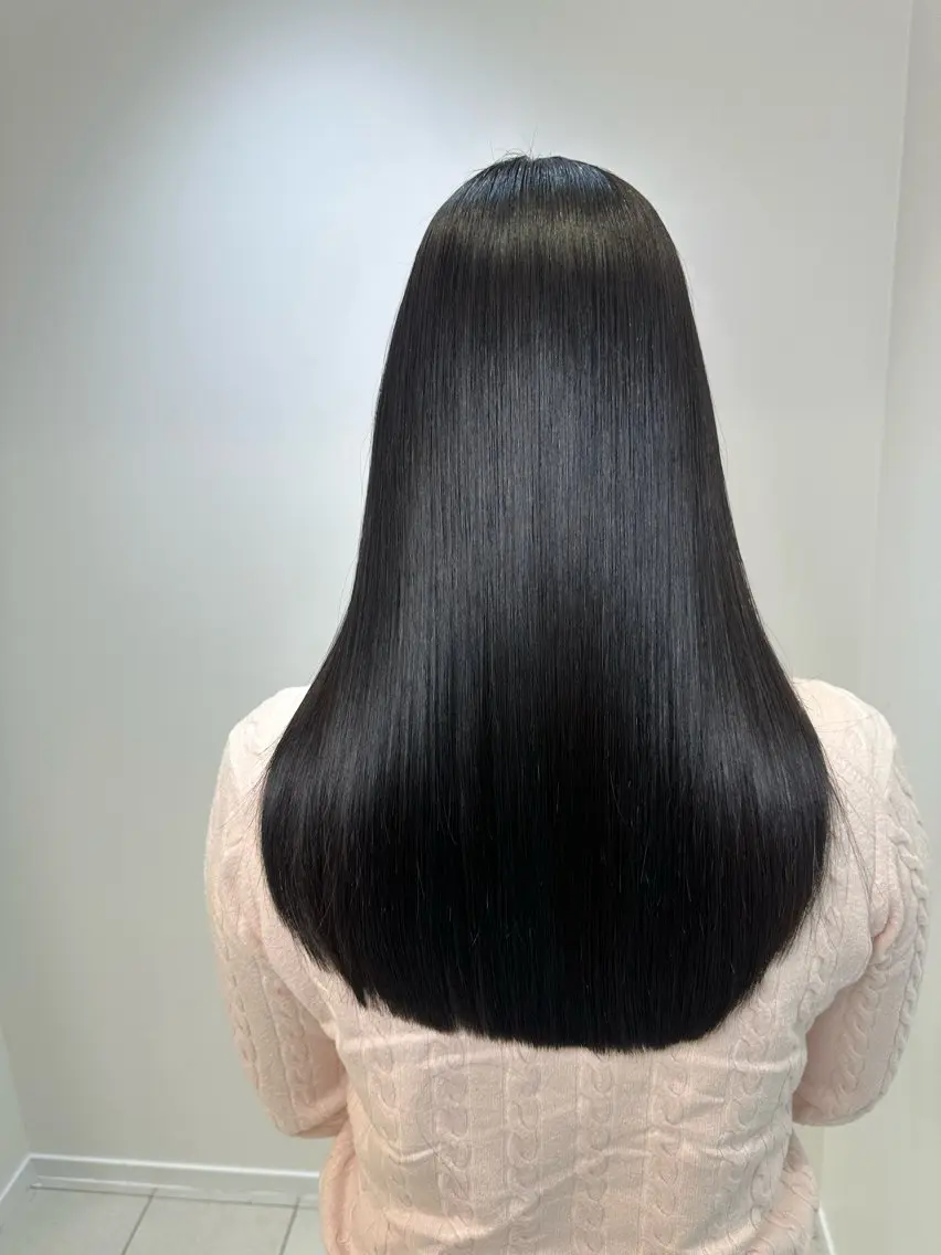 ロング 縮毛矯正 トリートメント Ash桜木町🐶 勝島 翔のヘアスタイル