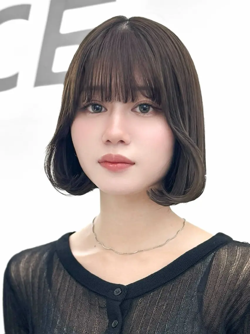 ミディアム カラー ヘアアレンジ カット ヘアカラー トリートメント ヘッドスパ ヘアセット 縮毛矯正🤍 盛れるボブ/ひかりのヘアスタイル