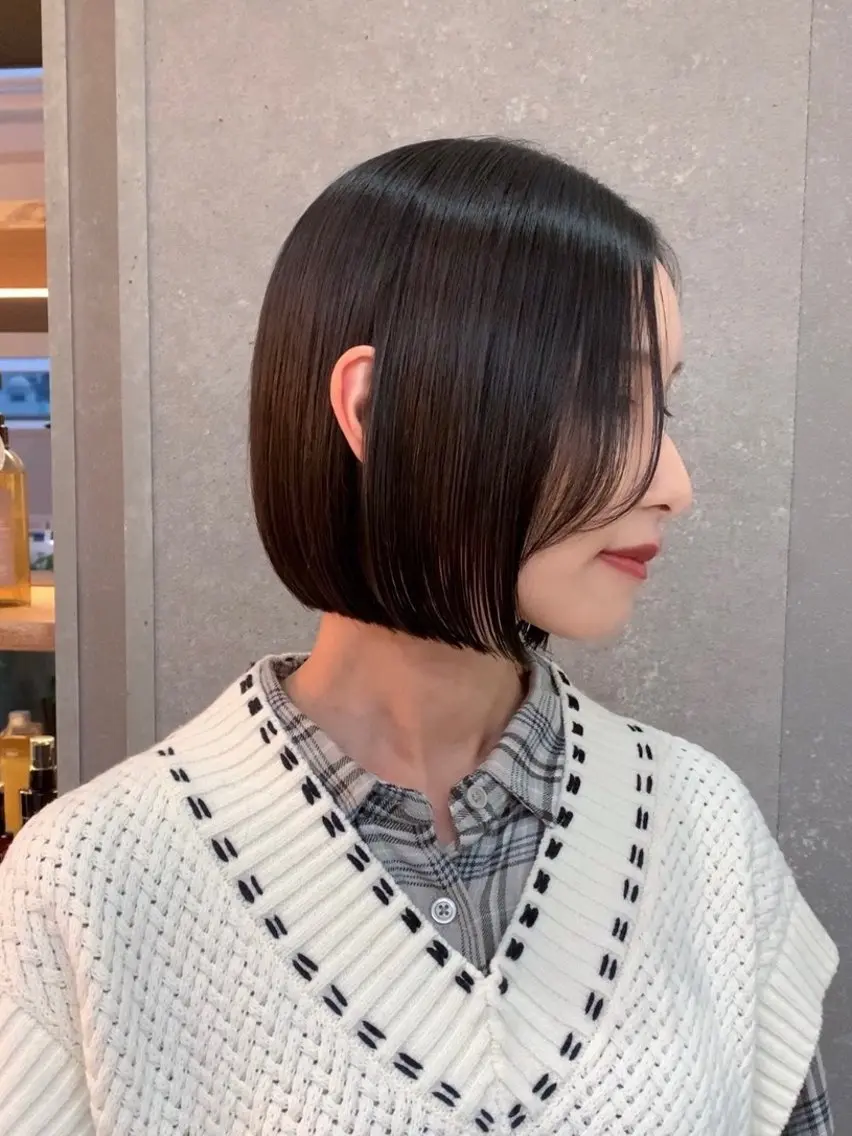 ショート 切りっぱなしボブ 前下がりボブ ショートボブ ボブ 顔周りカット カット 伊 杏のヘアスタイル