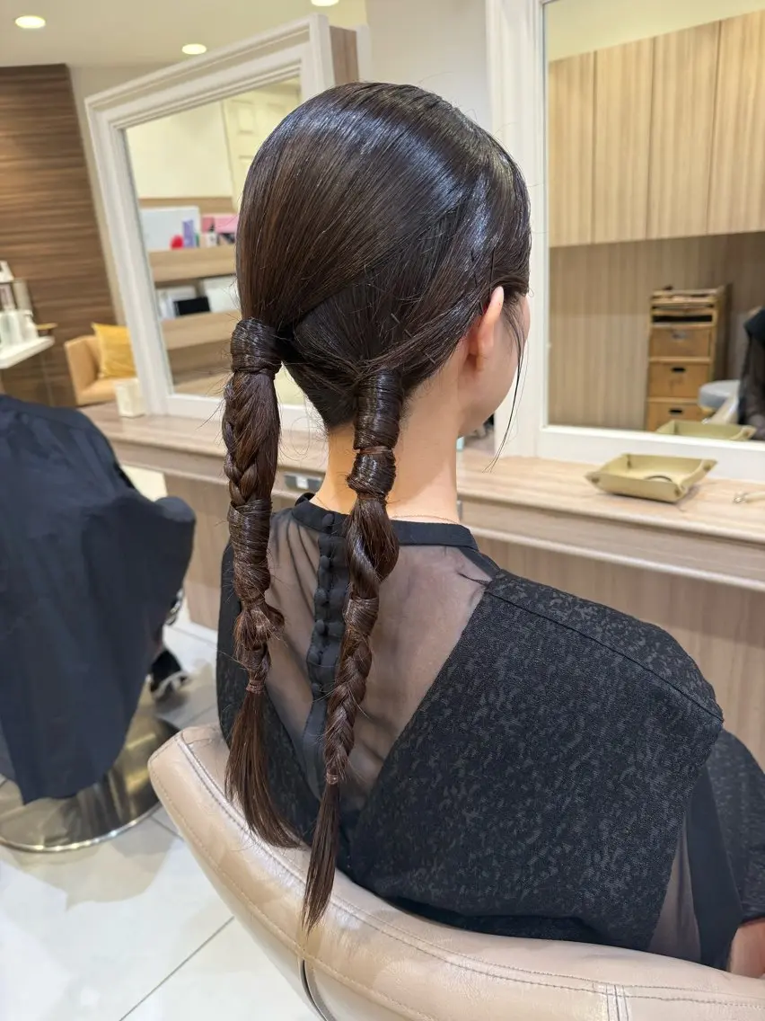 ロング ヘアアレンジ ヘアセット 韓国ヘアメイク🎀/ 縮毛矯正✨山本媛香のヘアスタイル