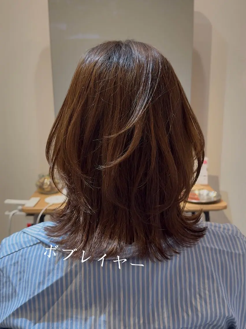ミディアム ボブレイヤー ボブ レイヤーカット 川崎 /江口真正のヘアスタイル