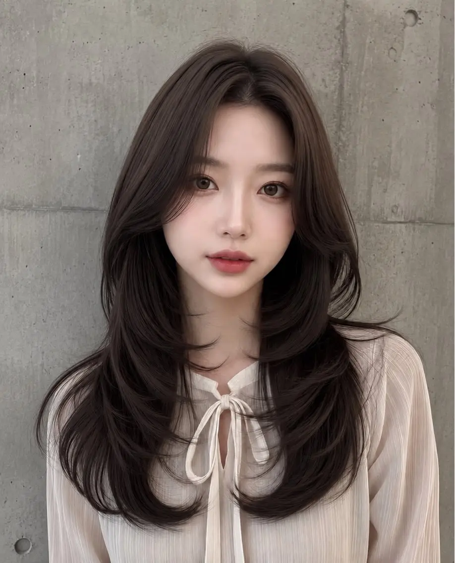 セミロング カラー ヘアアレンジ グレージュ くびれヘア 顔まわりレイヤー ハッシュカット 韓国風ヘア カット ヘアカラー トリートメント 🌫️大人韓国ヘア 🌫️naoyaのヘアスタイル