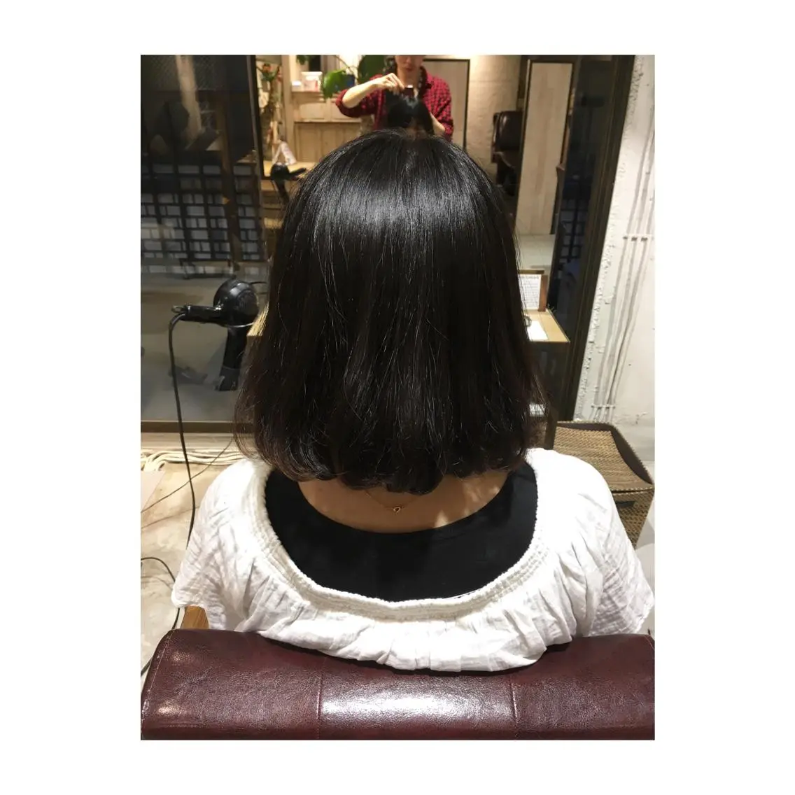 ショート ミディアム セミロング カラー パーマ ボブ アオガミ （前髪顔周りカット）のヘアスタイル