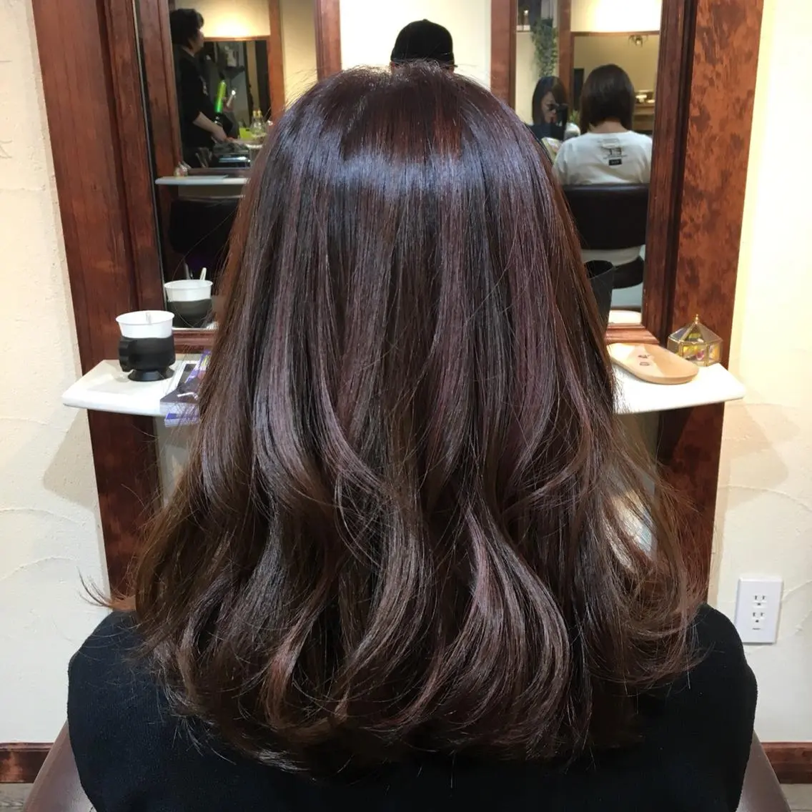 セミロング カラー ハイライトカラー パープルカラー ハイライト ✂︎中山竜哉✂︎ 川崎スタイリストのヘアスタイル