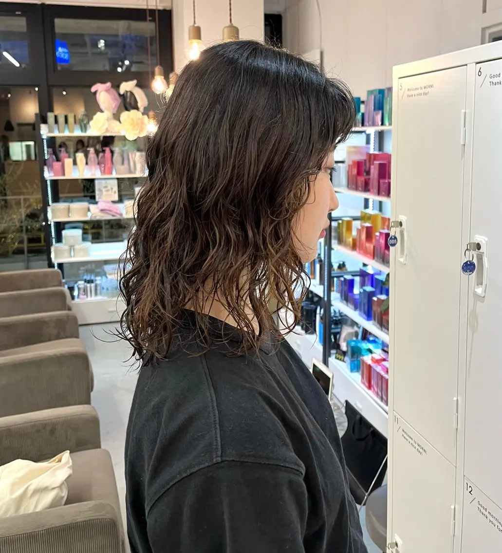 セミロング パーマ セミロングパーマ 神原 茉依🩰🪩のヘアスタイル