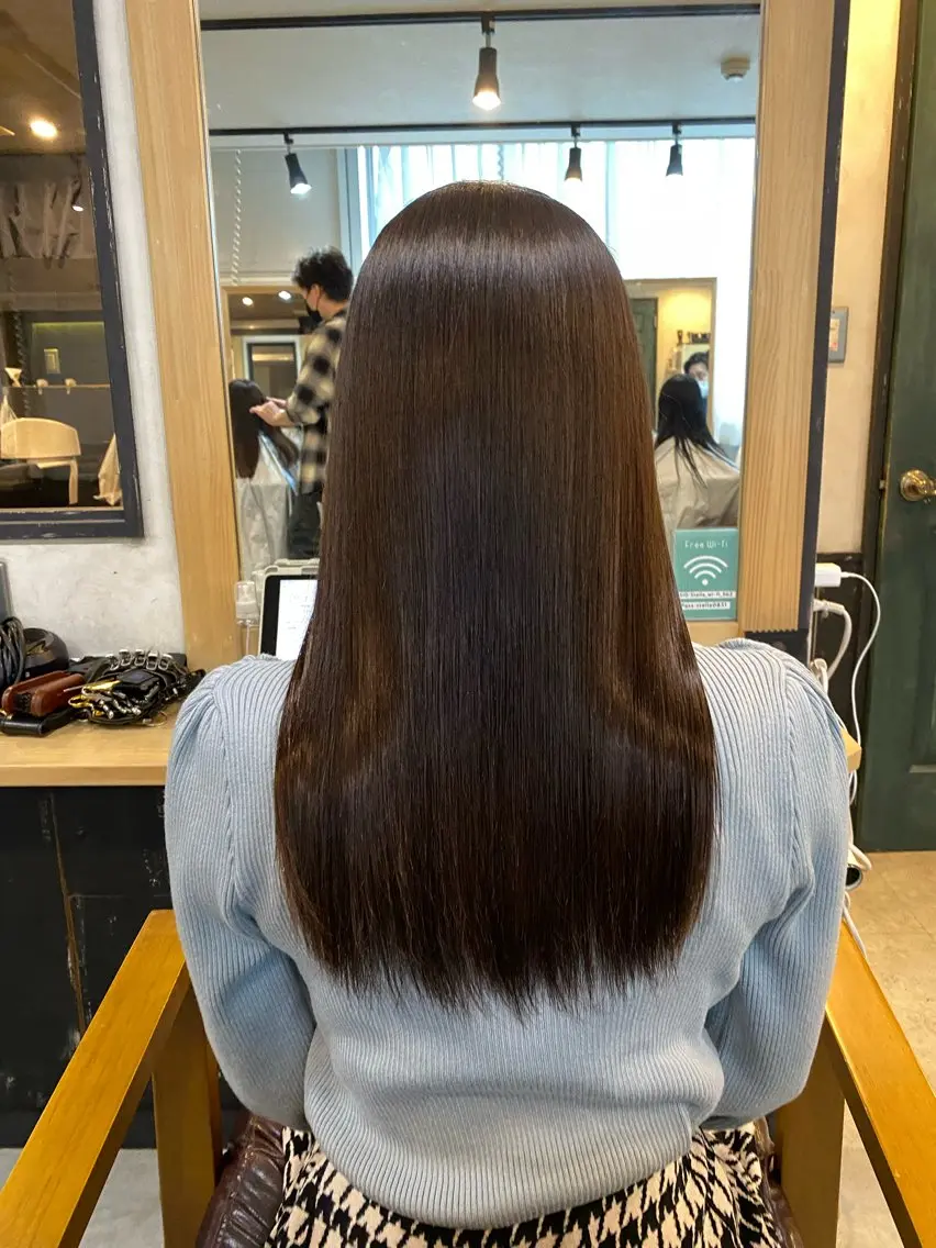 ロング カラー 髪質改善 ロング 酸性ストレート カット 縮毛矯正 トリートメント ヘッドスパ 美髪矯正 🌈髪質改善 山下のヘアスタイル