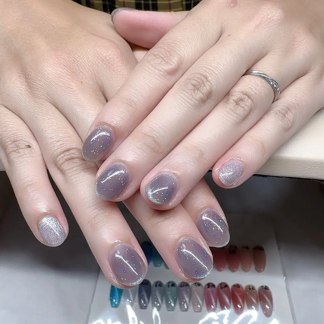 ネイル フレンチネイル マグネットネイル マグネットフレンチ ワンカラーネイル ハンドネイル LOA.NAIL 本八幡店💞Kyouのネイルデザイン
