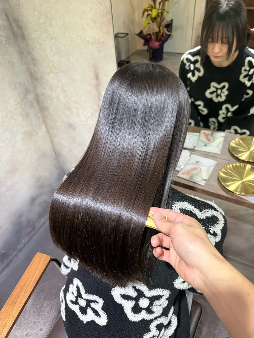 ロング 髪質改善 縮毛矯正 若命燿史／レイヤー 縮毛矯正/髪質改善のヘアスタイル