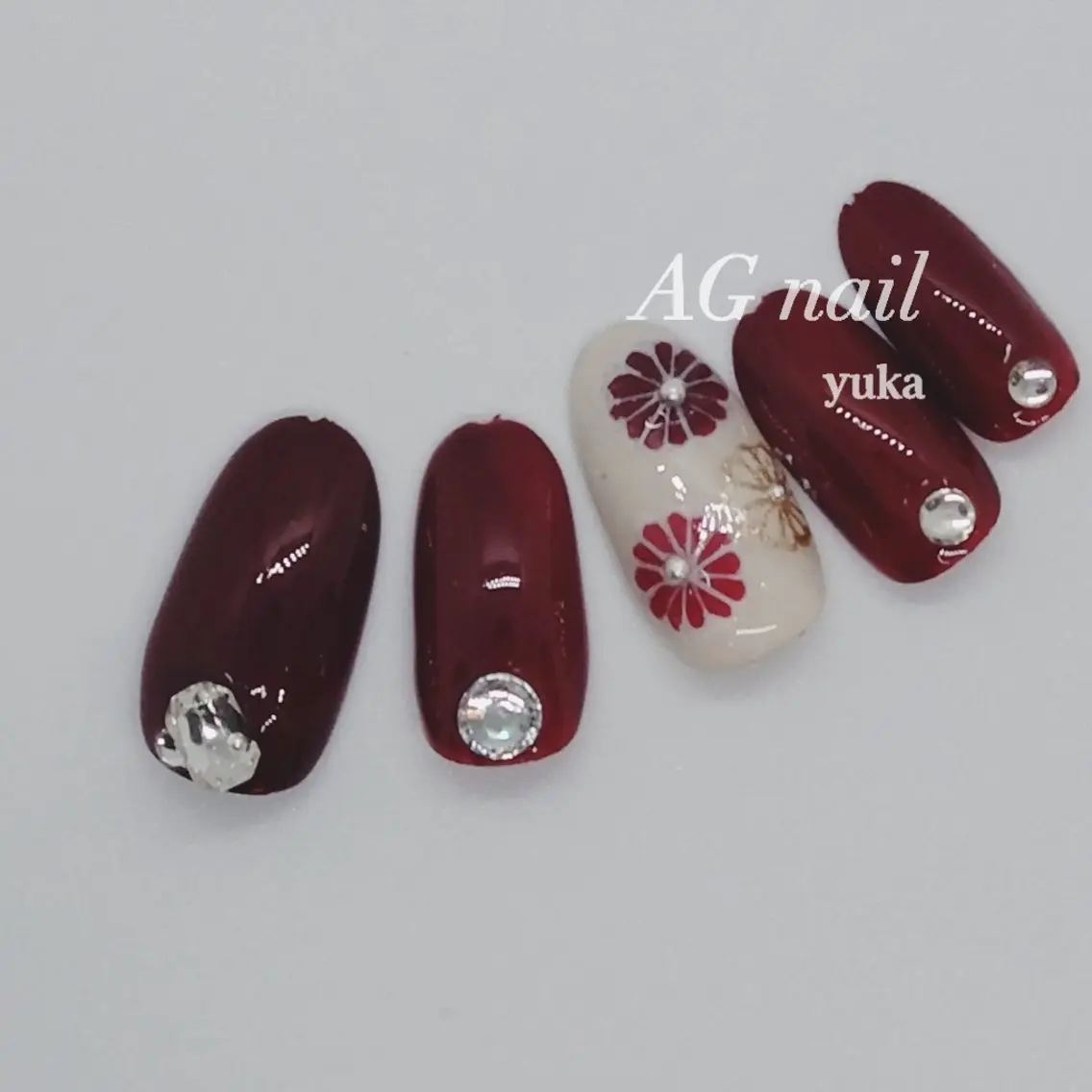 ネイル 成人式 AGnail 富永  /オフ無料フィルインのネイルデザイン