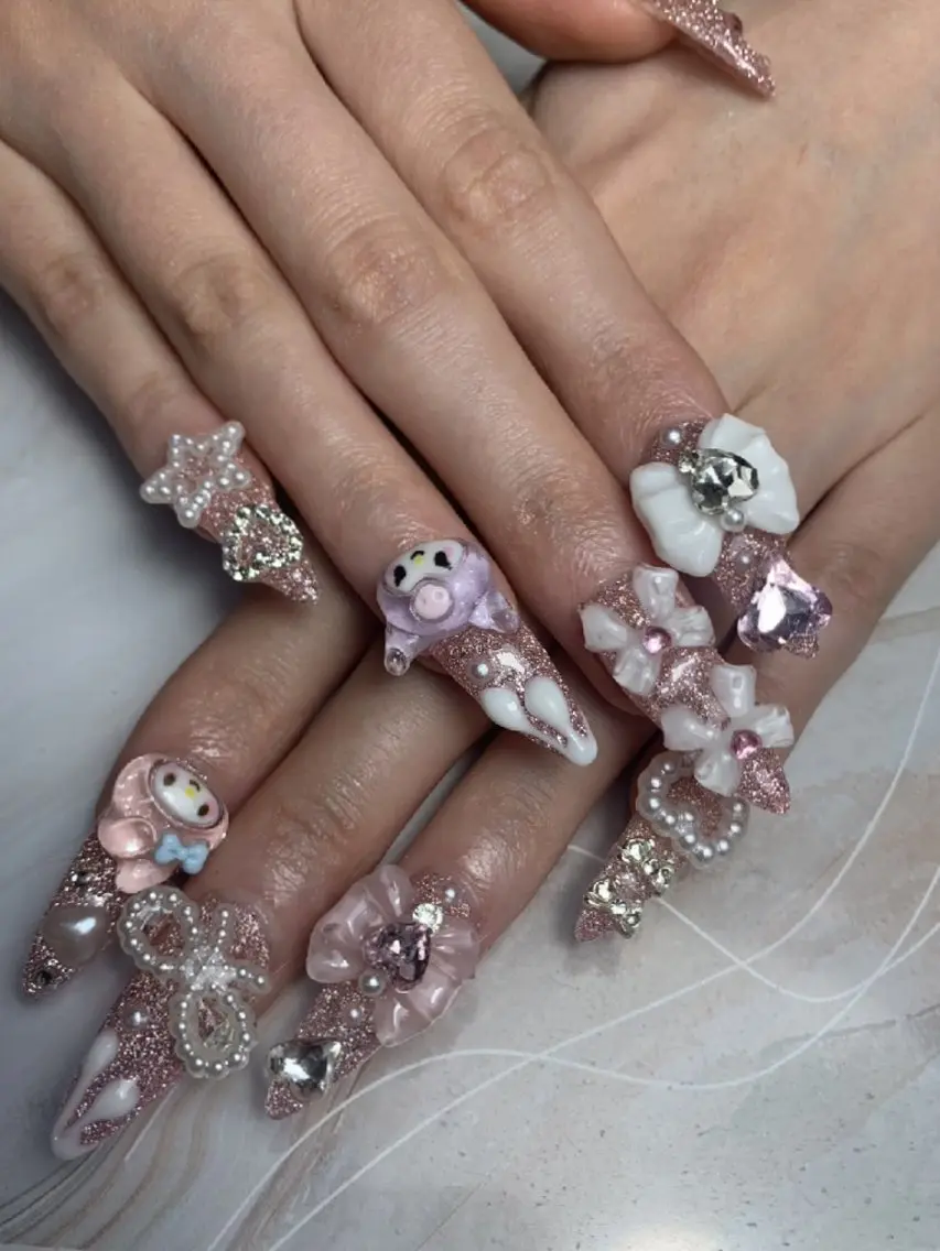 ネイル 氷ネイル・うるうるネイル マットネイル ニュアンスネイル リボン 夏ネイル ハンドネイル rina nailのネイルデザイン