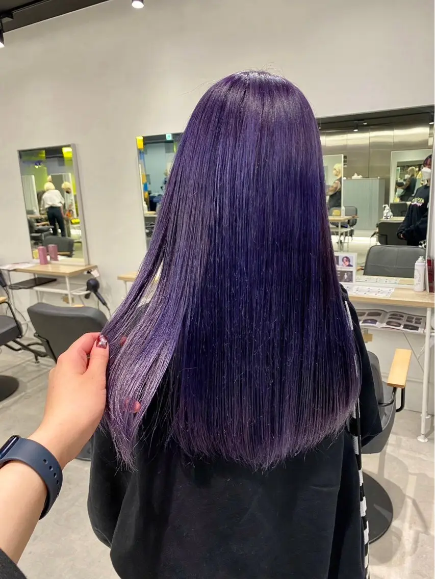 ミディアム カラー ブリーチ ケアブリーチ パープルカラー 似合わせ SHOYAのヘアスタイル