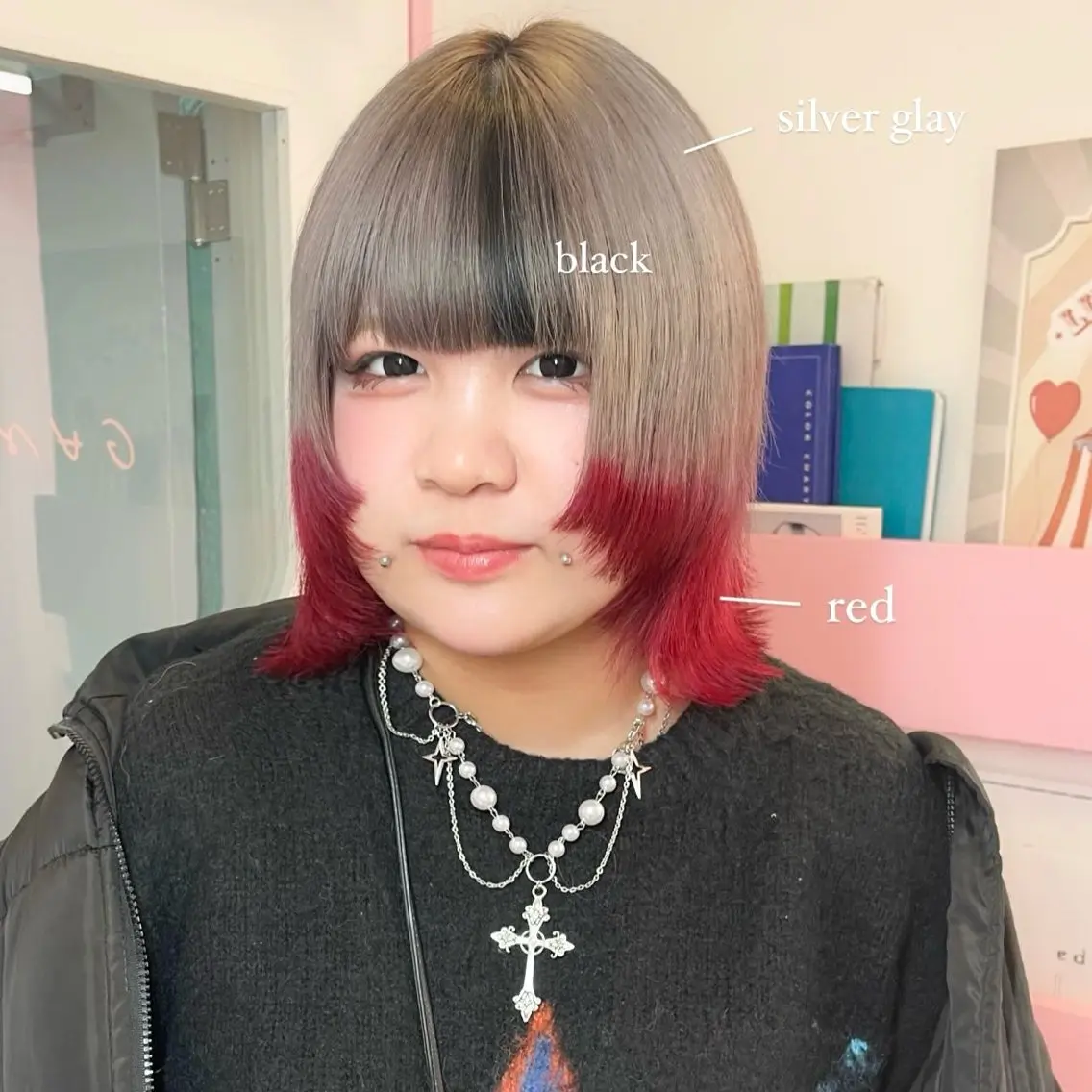 ショート カラー デザインカラー 🎀ミルクティー/暖 色×レイヤー/マリアのヘアスタイル