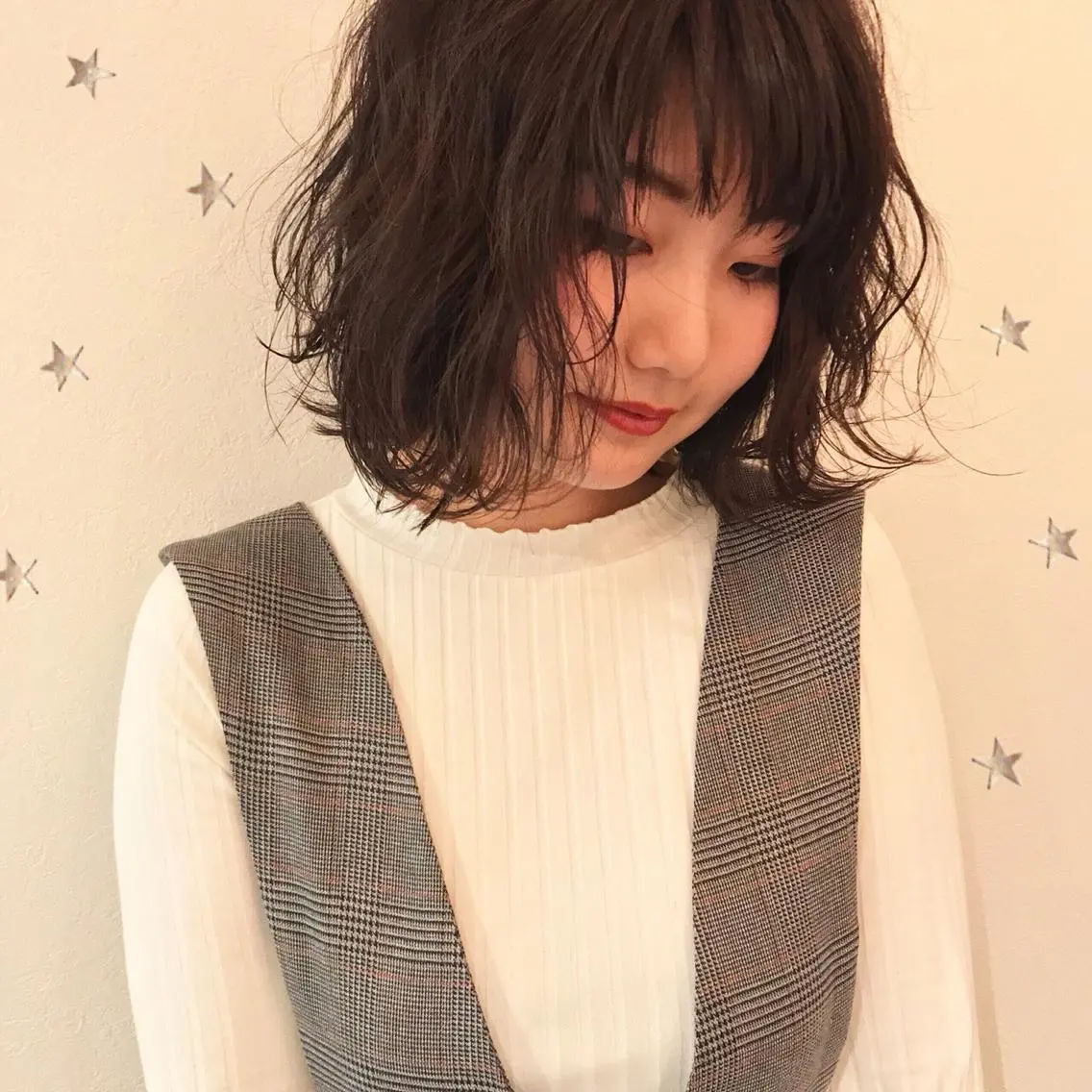 ミディアム カラー アッシュ 市川 千夏のヘアスタイル