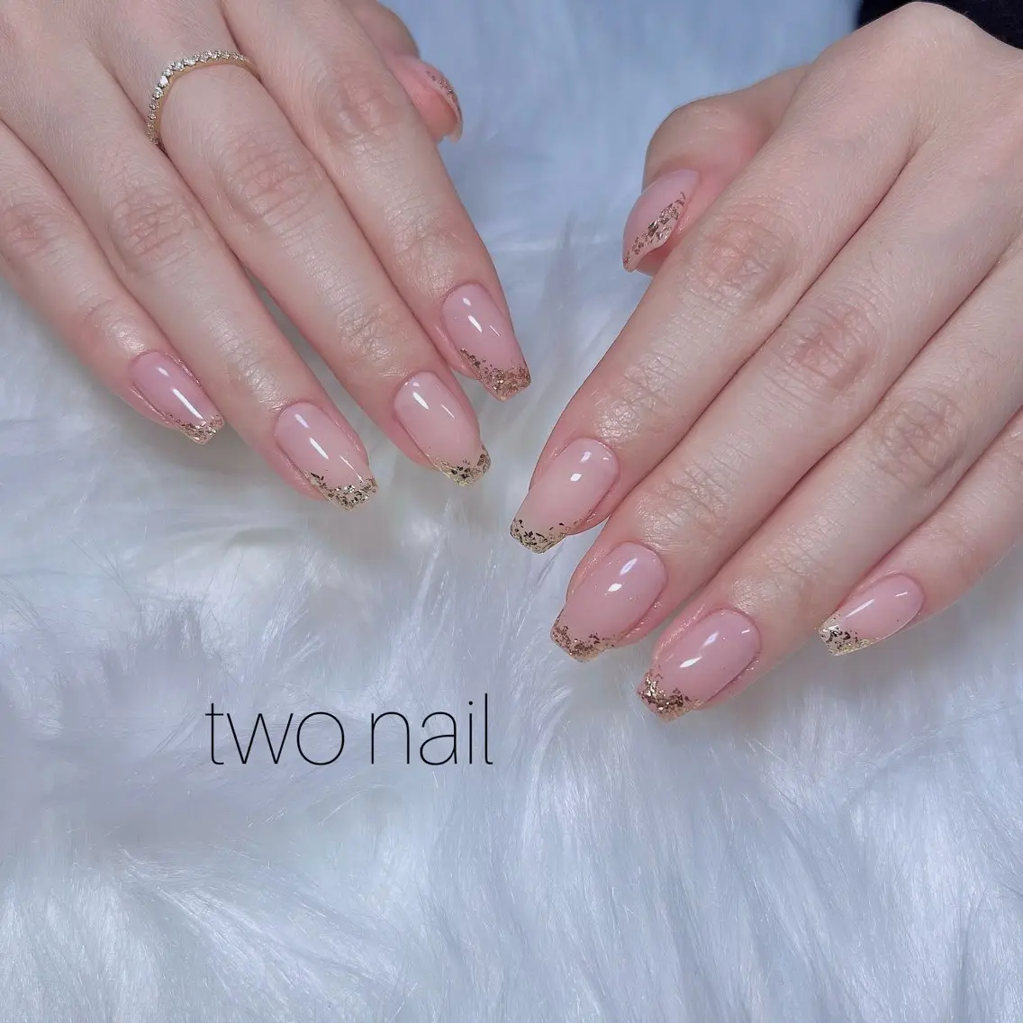 ネイル アートネイル ネイルチップ ホワイト ハンドネイル two nailのネイルデザイン