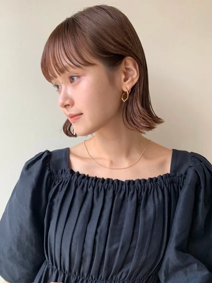 ショート 曲がる縮毛矯正 バレイヤージュ森田のヘアスタイル