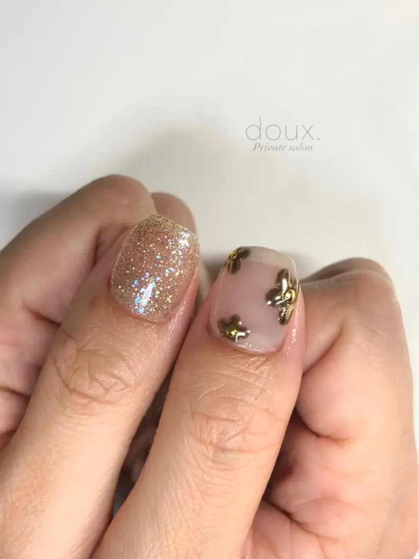 ネイル フットネイル 韓国ネイル ミラーネイル オフィスネイル 夏ネイル doux. nailのネイルデザイン