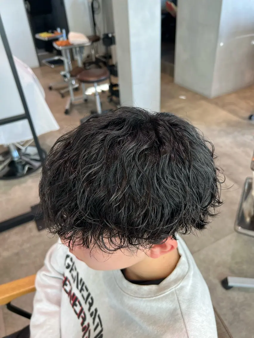 ショート パーマ メンズ 波巻きパーマ カット パーマ メンズパーマ特化/ むらたのヘアスタイル