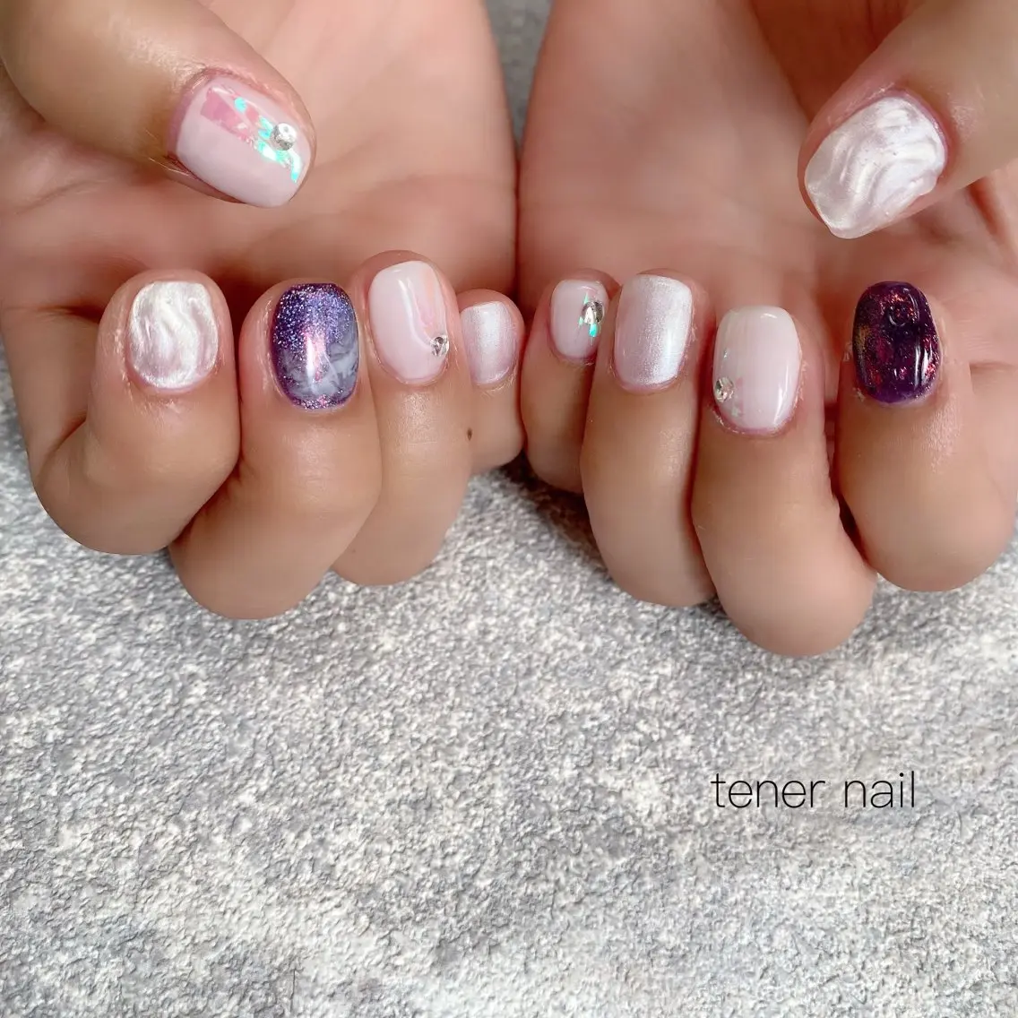 ネイル アートネイル オーロラネイル テネルネイル tener nailのネイルデザイン