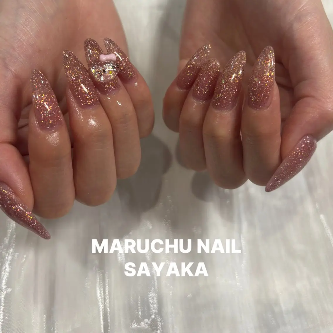 ネイル ラメ(グリッター) ワンカラーネイル ハンドネイル MARUCHU SAYAKAのネイルデザイン