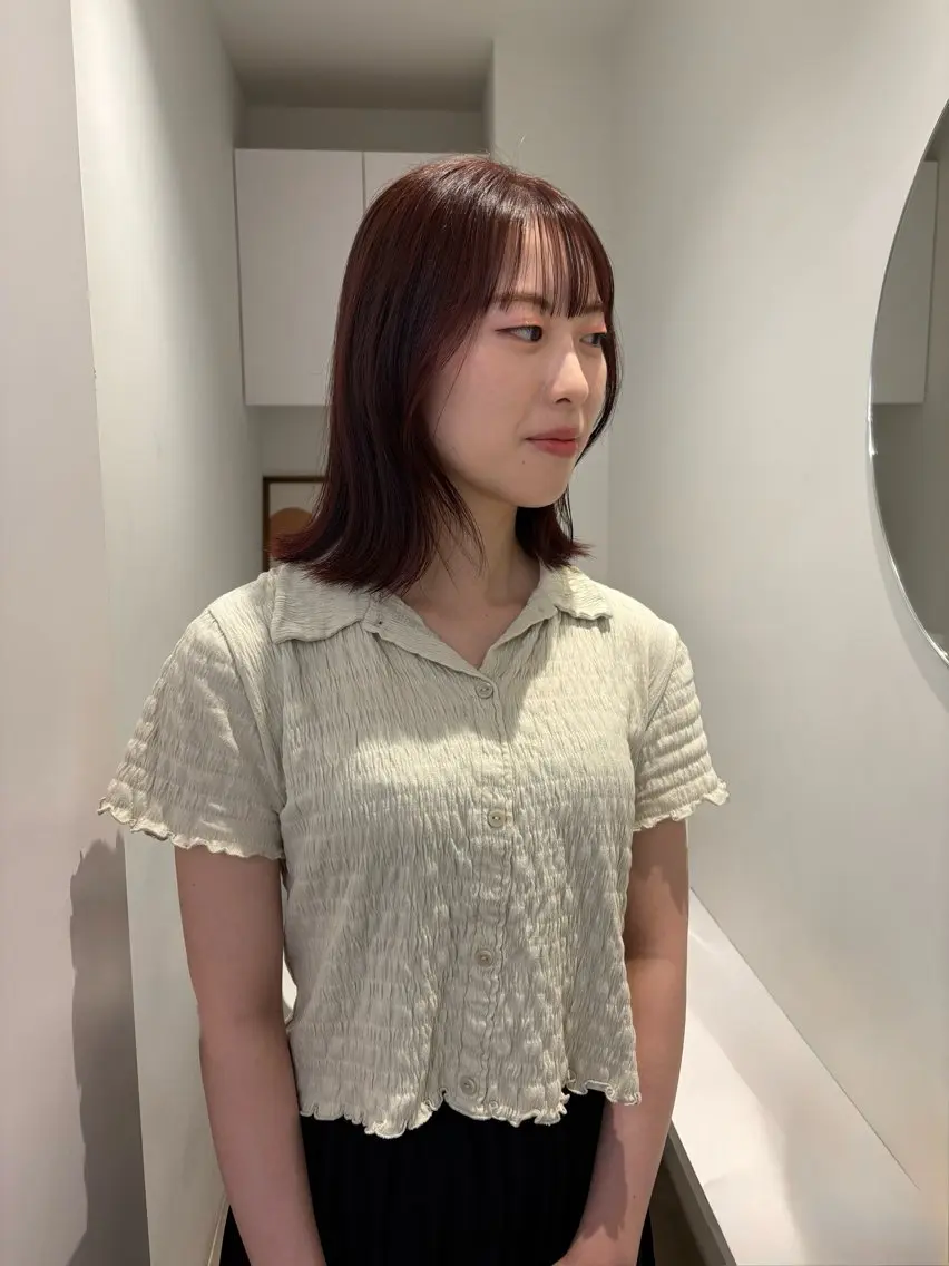 ミディアム カラー ヘアカラー トリートメント 透明感カラー🫧 nanohaのヘアスタイル