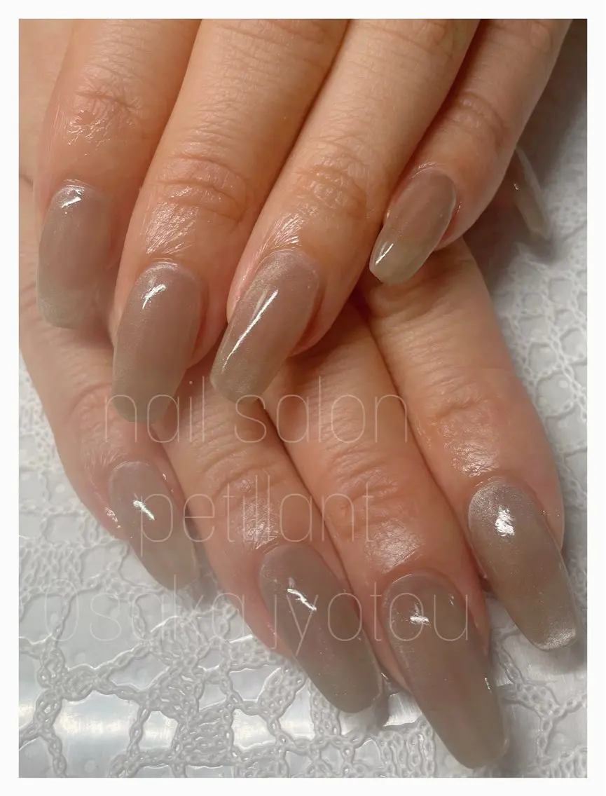ネイル ボルドー マグネットネイル オフィスネイル nail salon petillantのネイルデザイン