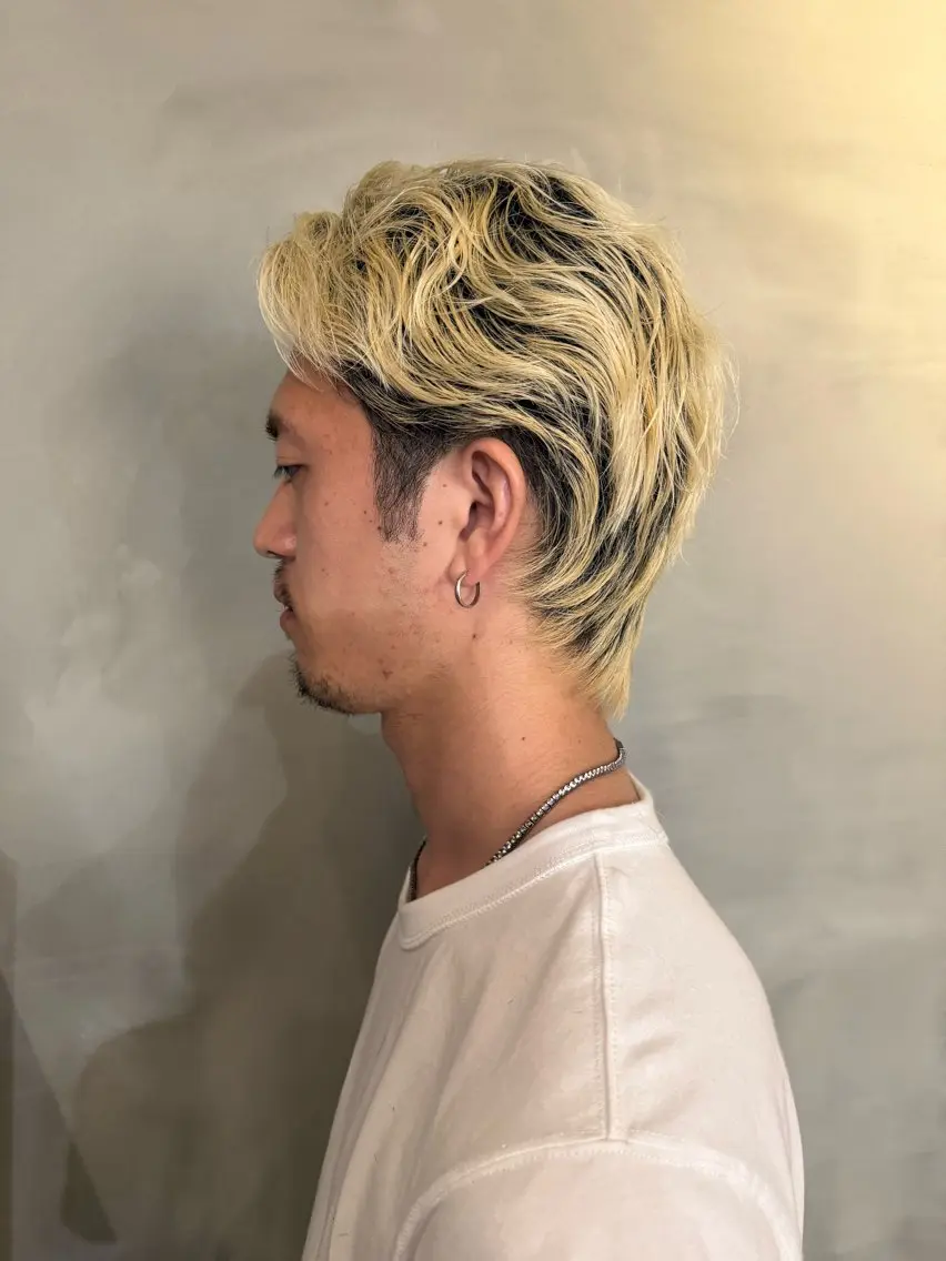ショート メンズ くせ毛 マレットヘア 小川 実夢のヘアスタイル