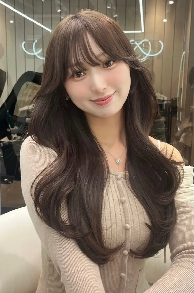 ロング 大宮🤍縮毛矯正 レイヤー🪽なるのヘアスタイル