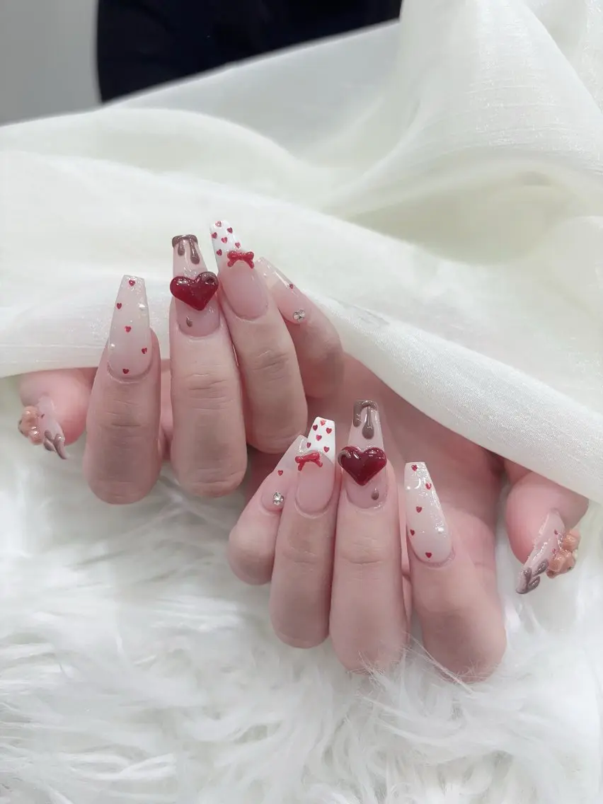 ネイル 成人式 ハンドネイル K.bi_nail ネイル長さ出し専門店のネイルデザイン