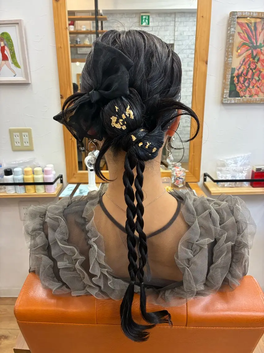 ロング ヘアアレンジ 成人式 結婚式・ブライダル ヘアセット KAREN🕊️ 大宮美容室のヘアスタイル