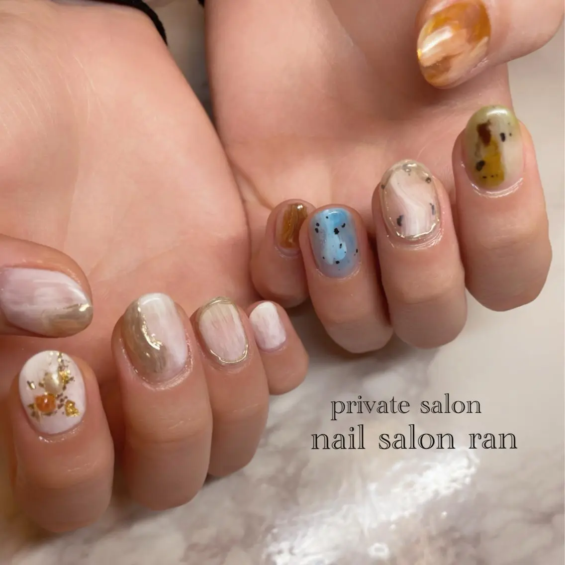 ネイル 持ち込み ニュアンスネイル nailsalon ranのネイルデザイン