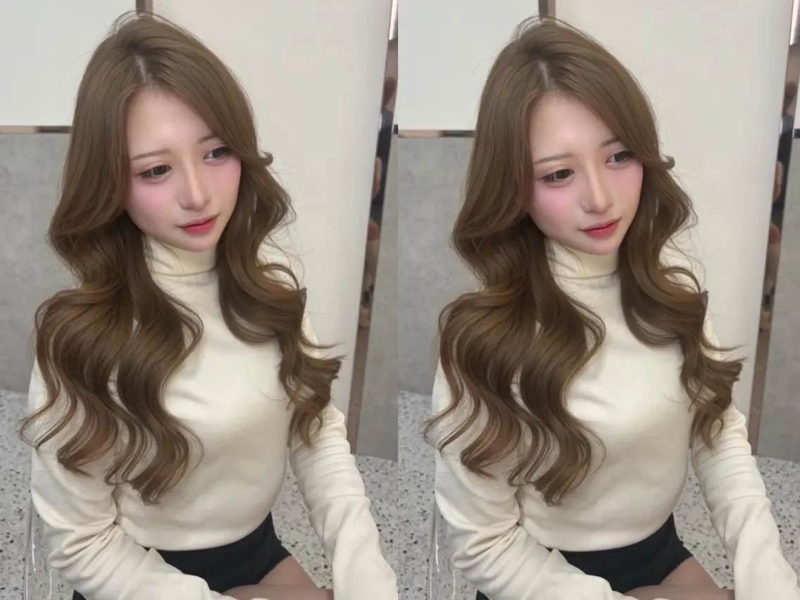 セミロング ヘアカラー トリートメント 🎀ダブルカラー/ 透明感カラー/翼🎀のヘアスタイル