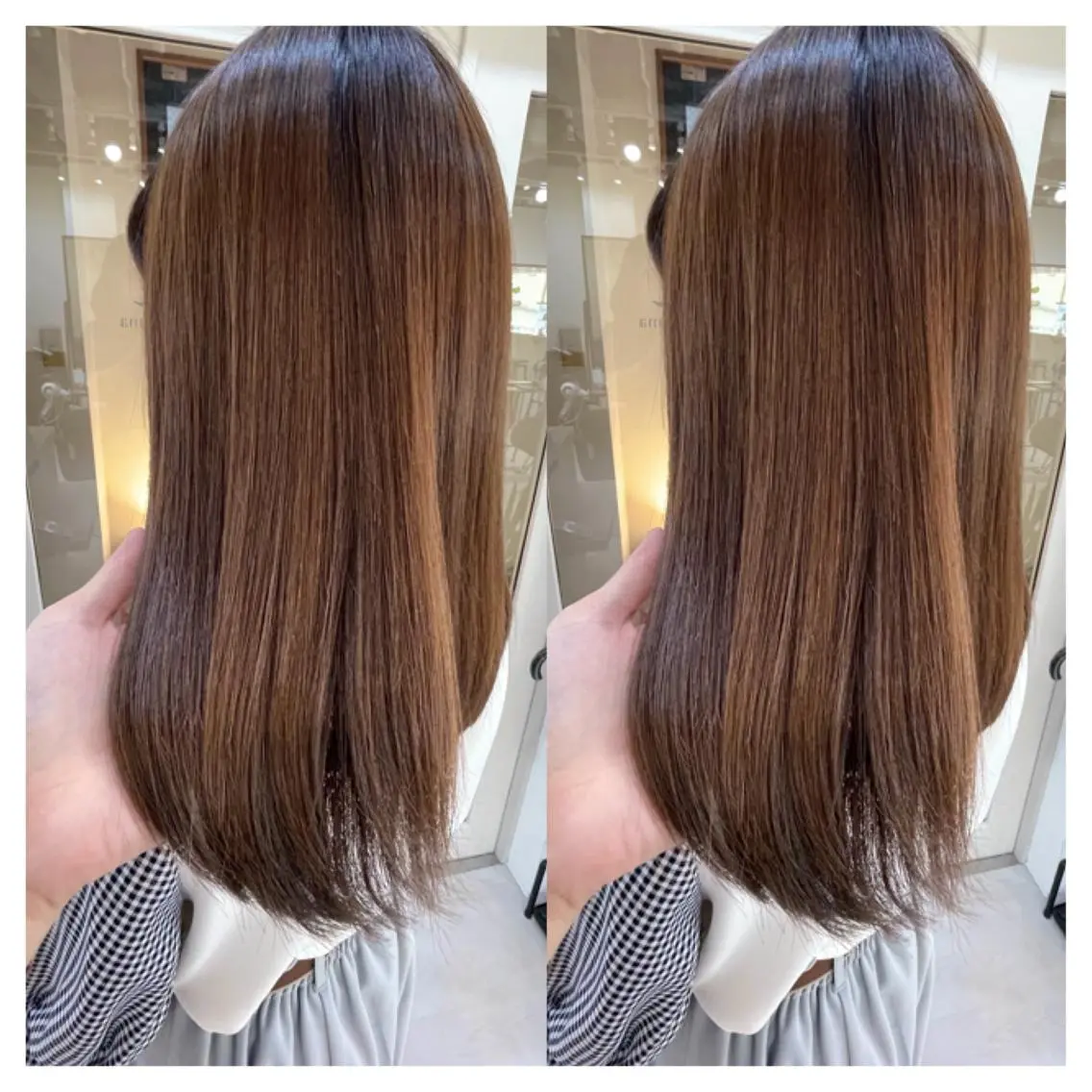 セミロング カラー カット 縮毛矯正 トリートメント 村山 茉衣のヘアスタイル