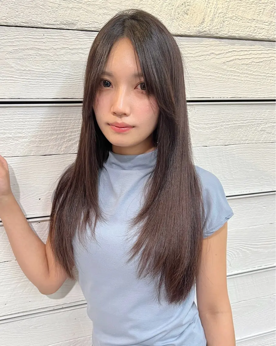 ロング ヘアカラー トリートメント 三原 つばさのヘアスタイル