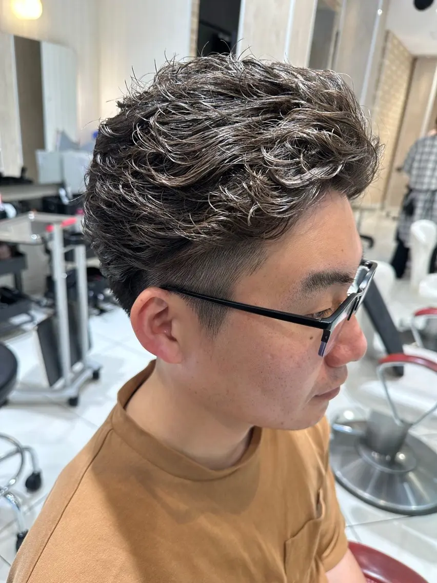 ショート パーマ メンズ メンズパーマ ニュアンスパーマ 💈メンズ特化 美容師サキ💈のヘアスタイル
