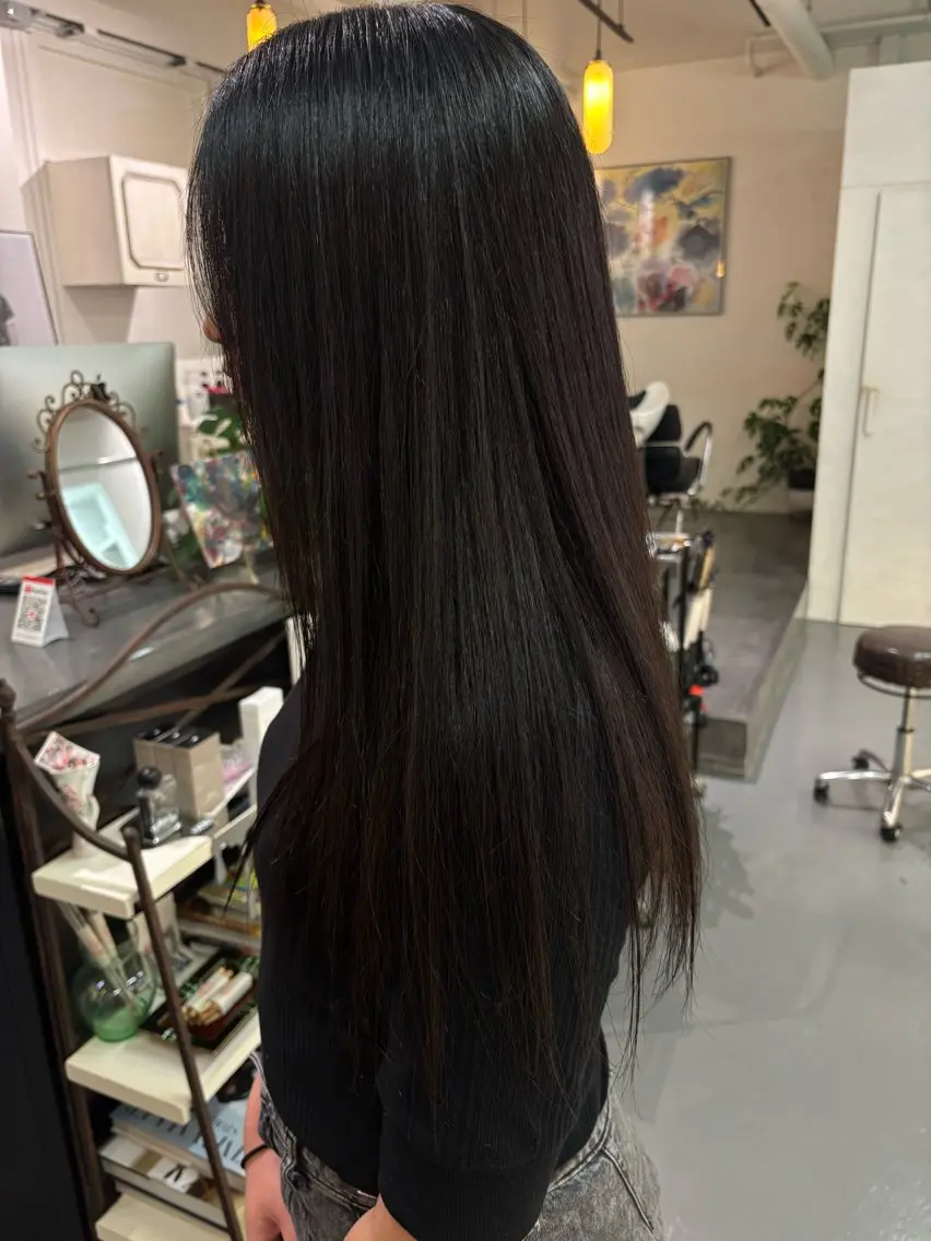 ロング 縮毛矯正 ooitヨシダ ミナミのヘアスタイル