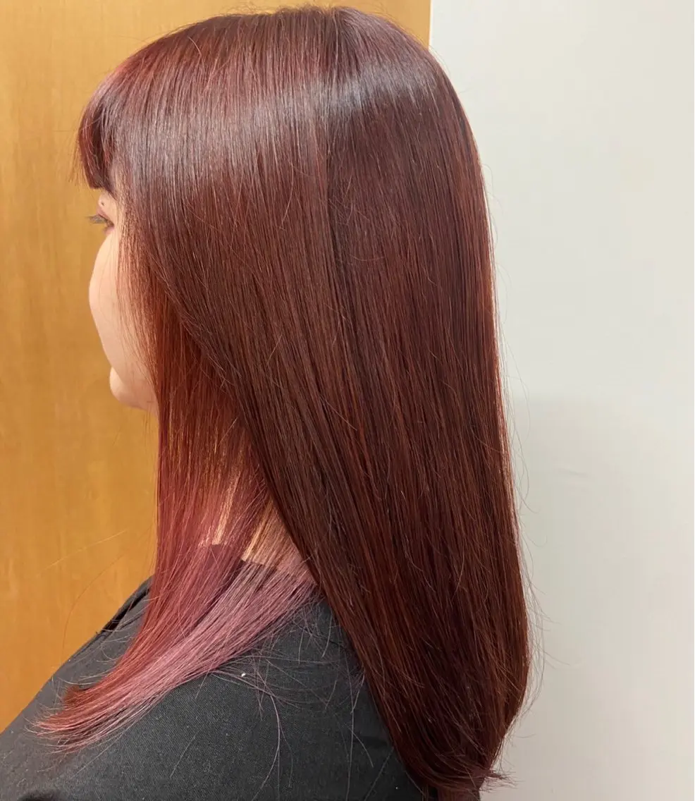 ミディアム カラー イヤリングカラー 安岡美咲✂︎ 艶カラー/髪質改善のヘアスタイル