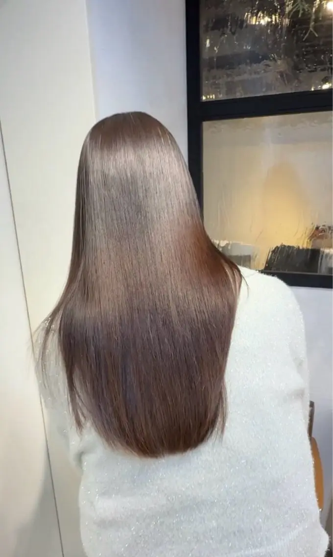 ロング カット 縮毛矯正 トリートメント SNS撮影用 髪質改善モデル募集のヘアスタイル