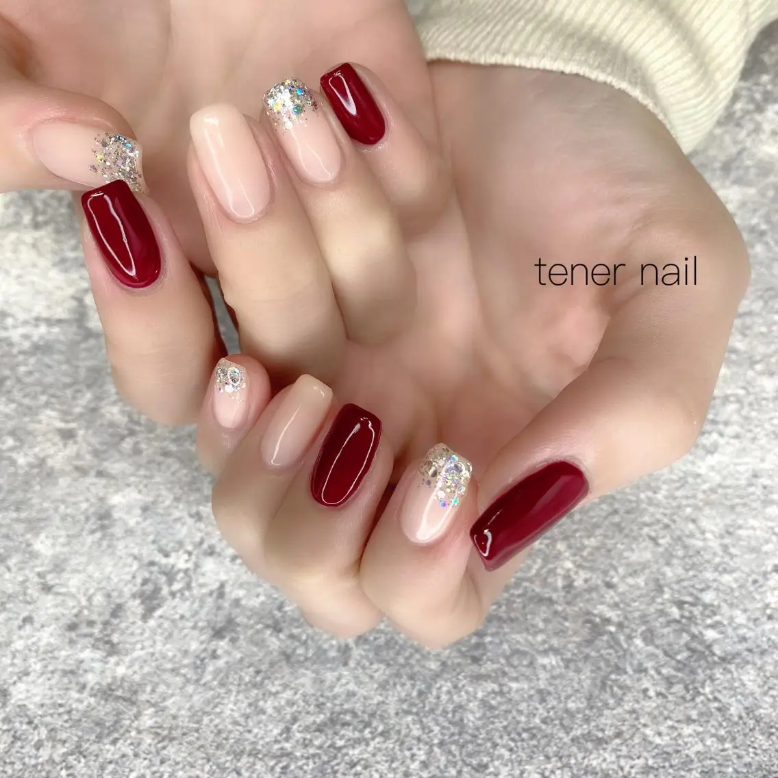 ネイル キラキラネイル ワンカラーネイル テネルネイル tener nailのネイルデザイン